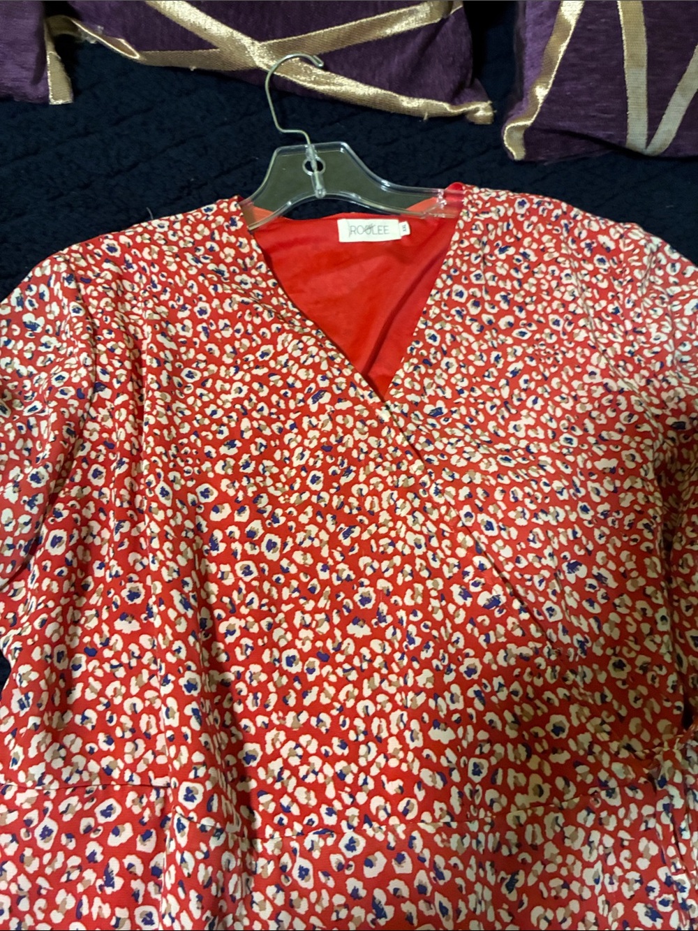 Red Floral V-Neck Women’s Top